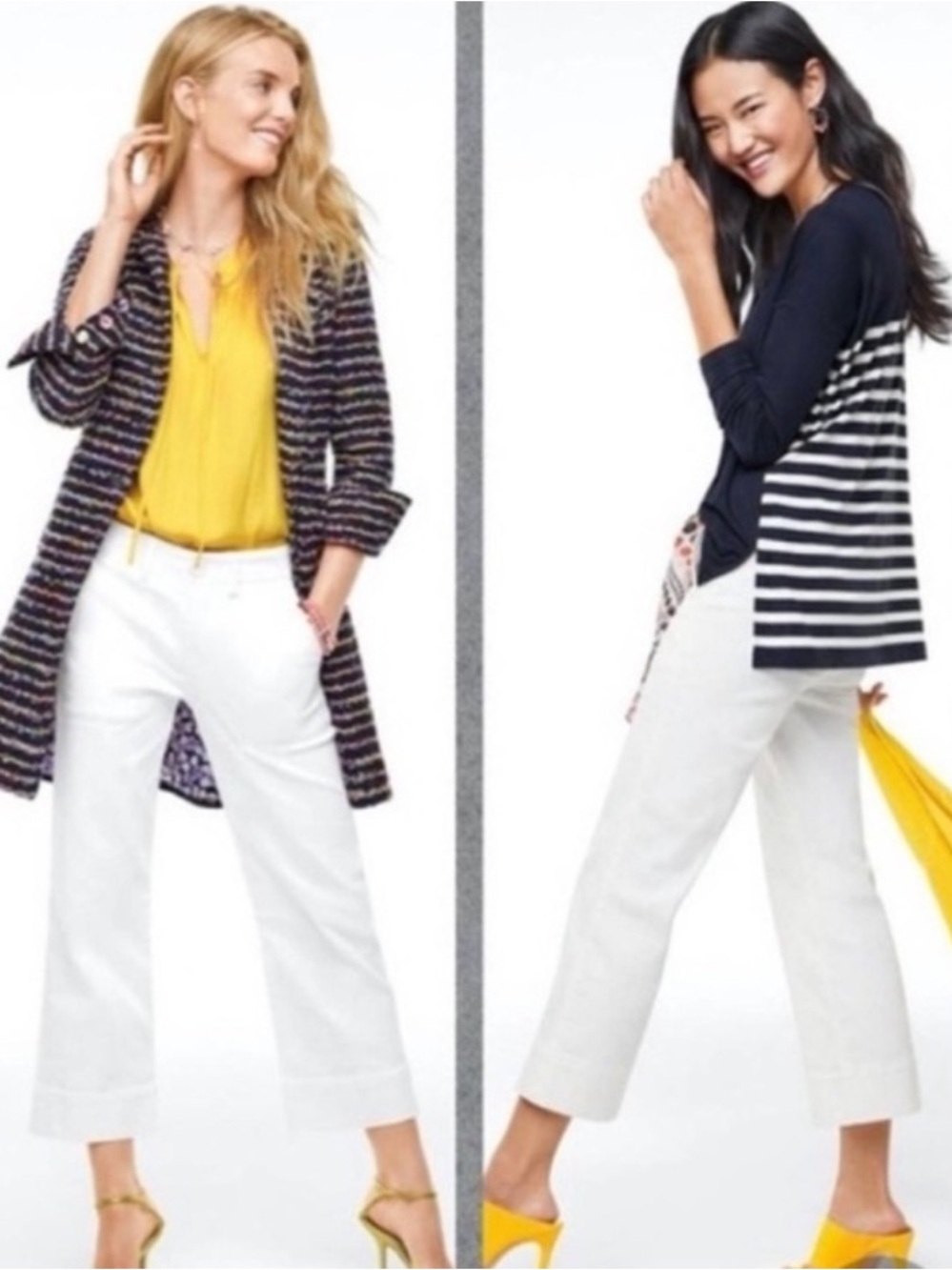 Cabi Lido cropped White Wide-Leg jeans in cotton/poly/spandex with stretch - Picture 2 of 9